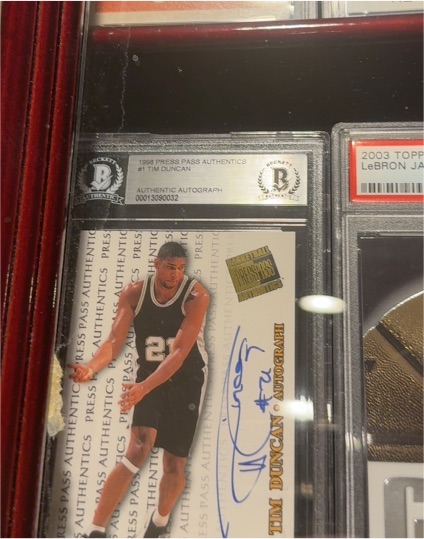 1998 Press Pass Authentics Tim Duncan — front