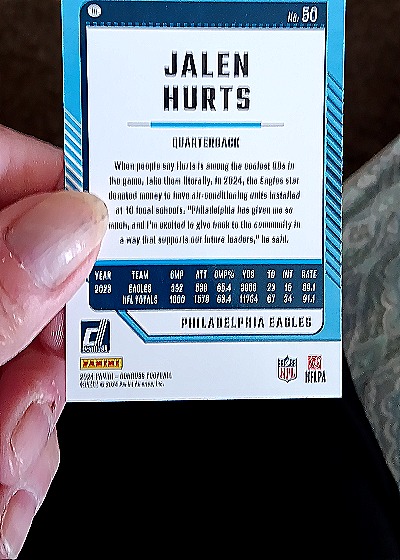 2024 Panini Donruss #50 Jalen Hurts — back