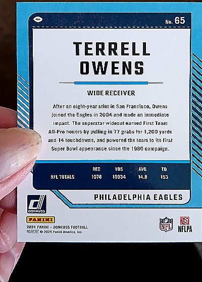 2024 Panini Donruss #65 Terrell Owens — back