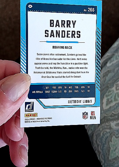 2024 Panini Donruss #266 Barry Sanders — back
