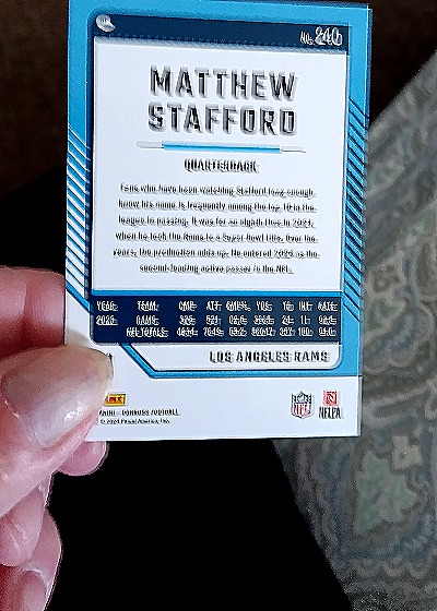 2024 Panini Donruss #240 Matthew Stafford — back