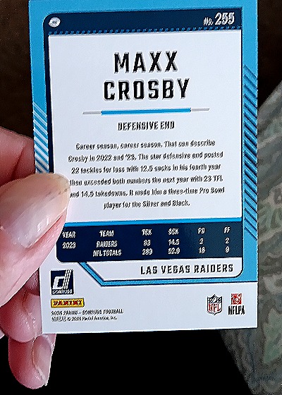 2024 Panini Donruss #255 Maxx Crosby — back