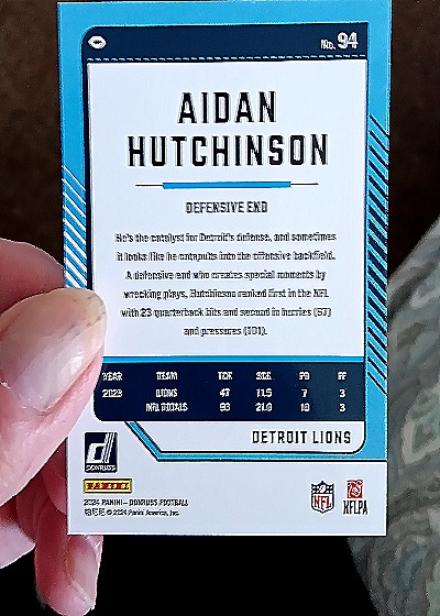 2024 Panini Donruss #94 Aidan Hutchinson — back