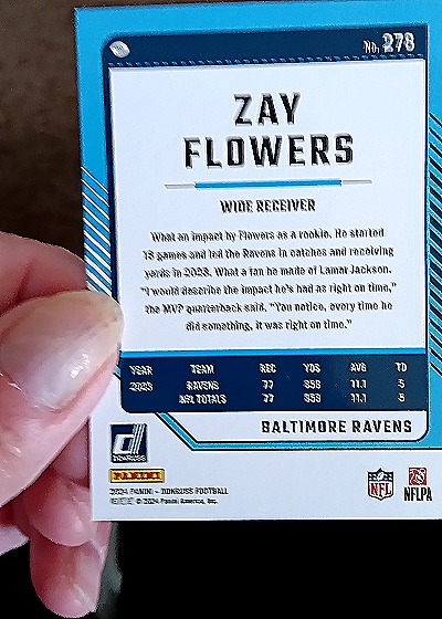 2024 Panini Donruss #278 Zay Flowers — back