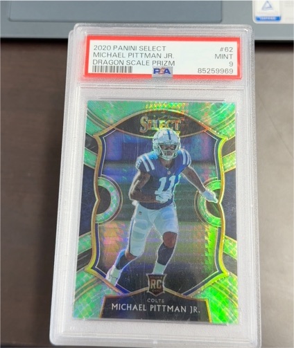2020 Panini Select #62 Michael Pittman Jr. Dragon Scale Prizm — front