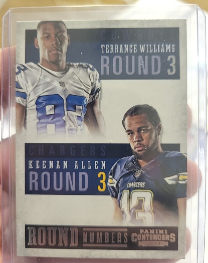 2013 Panini Contenders #9 Terrance Williams / Keenan Allen Round Numbers — front