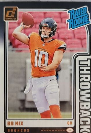 2024 Donruss #46 Bo Nix Rated Rookie Throwback — front