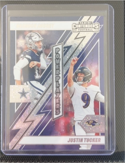 2024 Panini Contenders #20 Brandon Aubrey Justin Tucker Power Players — front