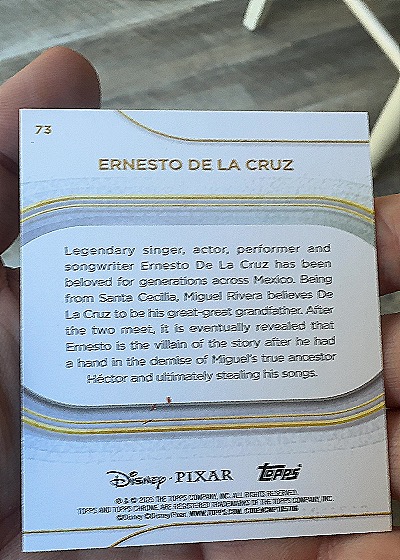 2025 Topps Chrome Disney #73 Ernesto De La Cruz — back