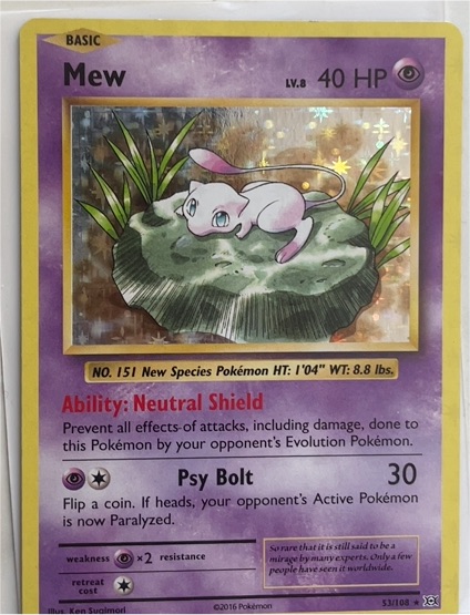 2016 Pokémon XY Evolutions #53 Mew — front