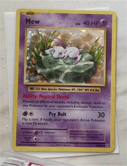 2016 Pokémon XY Evolutions #53 Mew — front