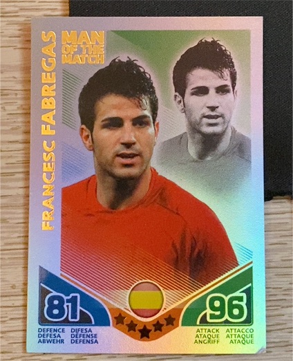 2010 Topps Match Attax #153 Francesc Fabregas Man of the Match — front