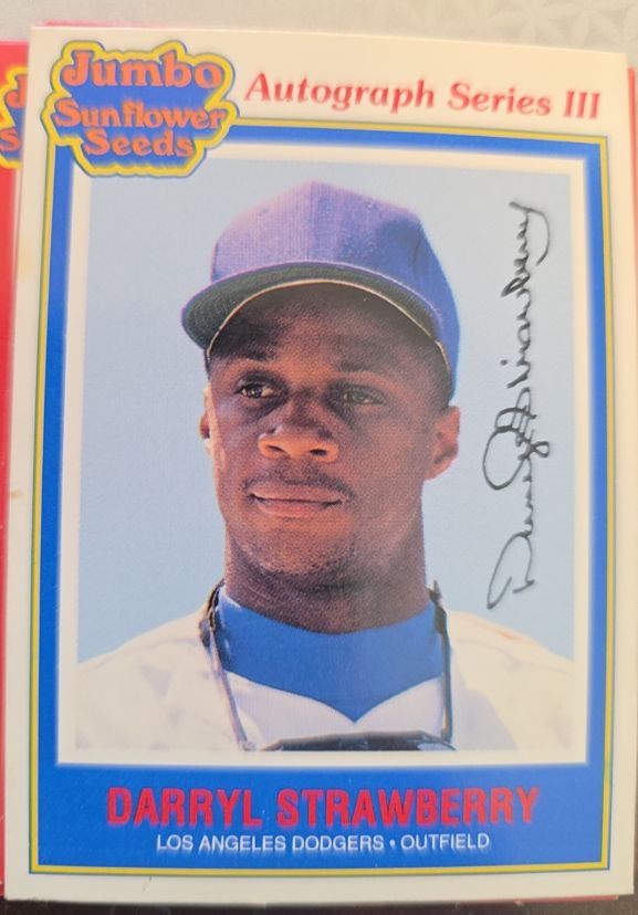 1992 Jumbo Sunflower Seeds #20 Darryl Strawberry — front