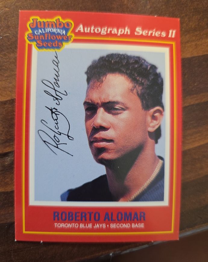 1991 Jumbo California Sunflower Seeds #19 Roberto Alomar — front
