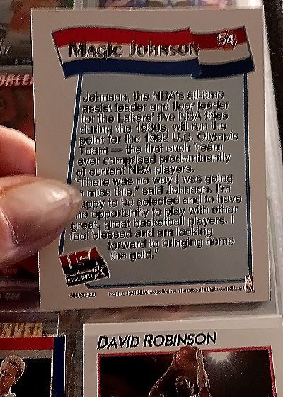 1991-92 NBA Hoops #54 Magic Johnson — back