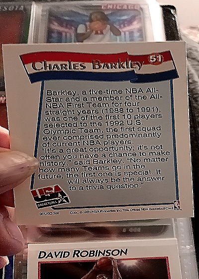 1991-92 Hoops #51 Charles Barkley USA Basketball — back