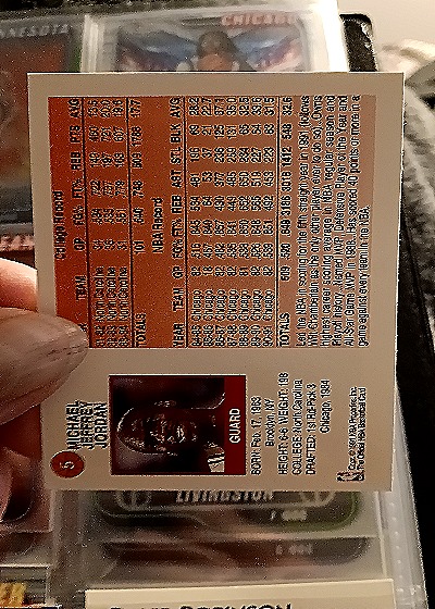 1991 Hoops #5 Michael Jordan — back