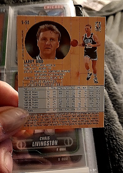 1991-92 Fleer #S-58 Larry Bird — back