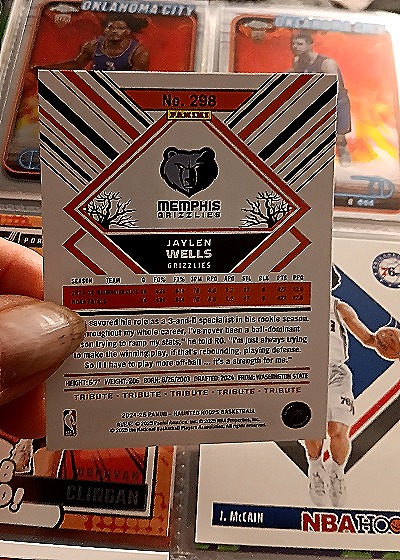 2024-25 Panini NBA Hoops Tribute #298 Jaylen Wells — back
