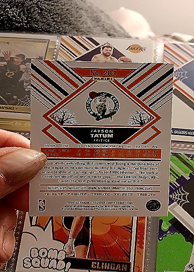 2019-20 Panini Mosaic #284 Jayson Tatum — back