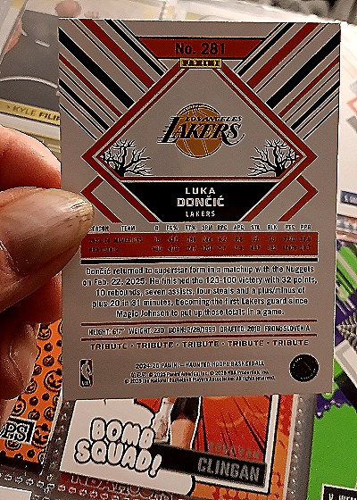 2024-25 Panini NBA Hoops #281 Luka Dončić — back