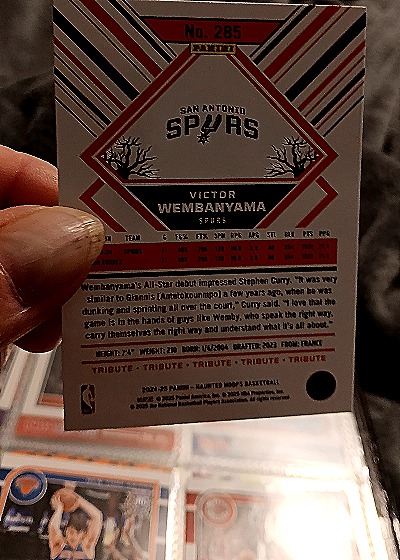 2024-25 Panini Haunted Hoops #285 Victor Wembanyama — back