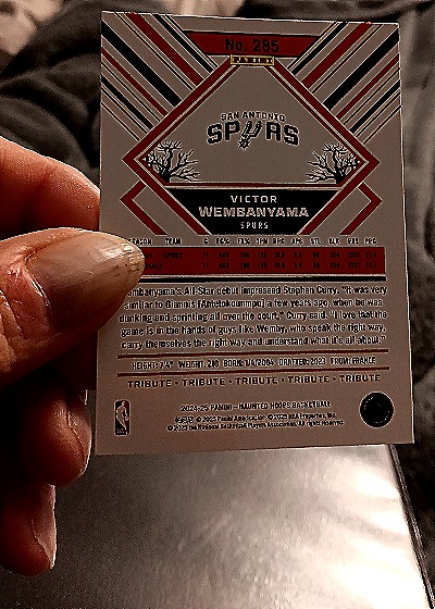 2024-25 Panini NBA Hoops #285 Victor Wembanyama — back