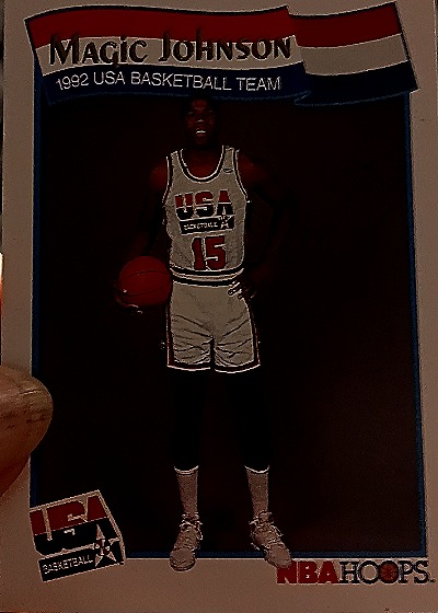1992 NBA Hoops # Magic Johnson 1992 USA Basketball Team — front