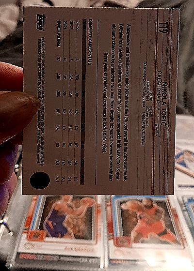 2024-25 Topps Chrome #119 Nikola Topic — back