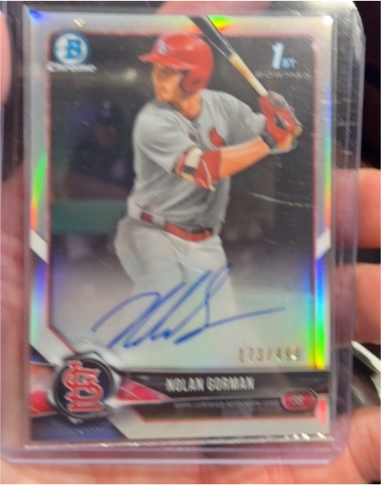 2018 Bowman Chrome Draft #1st Bowman Nolan Gorman — front