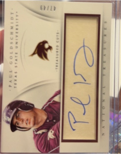 2023 National Treasures #47/49 Paul Goldschmidt — front