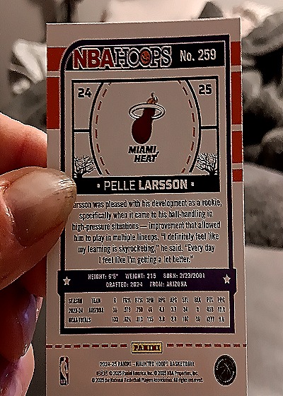 2024-25 Panini Haunted Hoops #259 Pelle Larsson — back