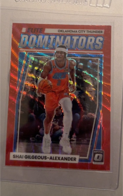 2022-23 Donruss Optic Elite Dominators Red Wave Prizm #16 Shai Gilgeous-Alexander — front