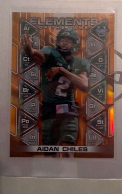 2024 Bowman Best University #EG-15 Aidan Chiles Elements of the Game Orange — front