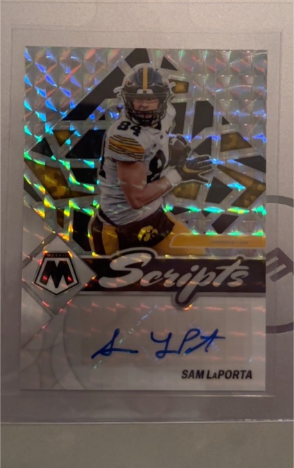 2023 Panini Mosaic Draft Picks Scripts Sam LaPorta — front