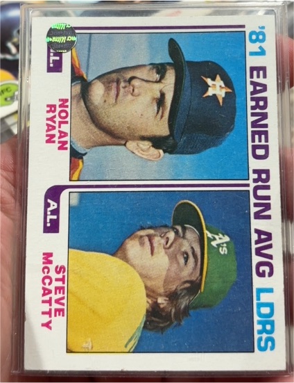 1982 Topps #167 '81 Earned Run Average Leaders Nolan Ryan / Steve McCatty — front