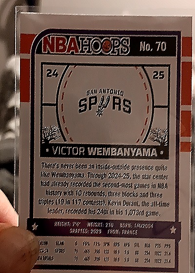 2024-25 Panini Haunted Hoops #70 Victor Wembanyama — back