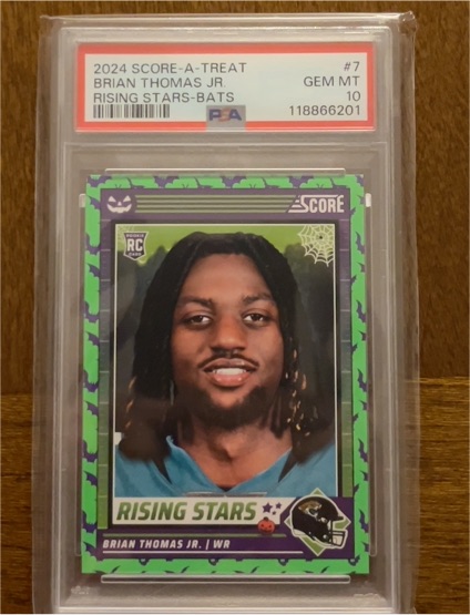 2024 Panini Score-A-Treat #7 Brian Thomas Jr. Rising Stars Green Bats — front