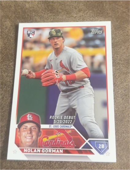 2023 Topps Update #US212 Nolan Gorman Rookie Debut — front