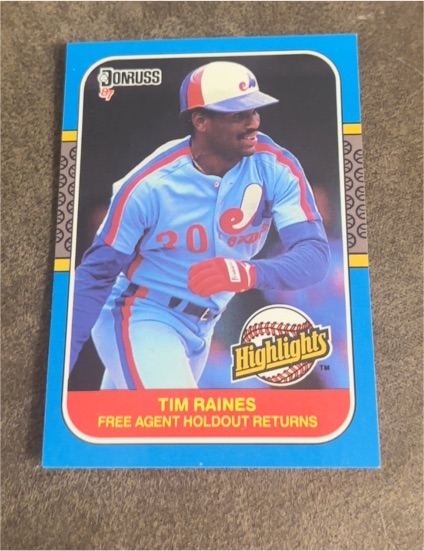 1987 Donruss Highlights #7 Tim Raines — front