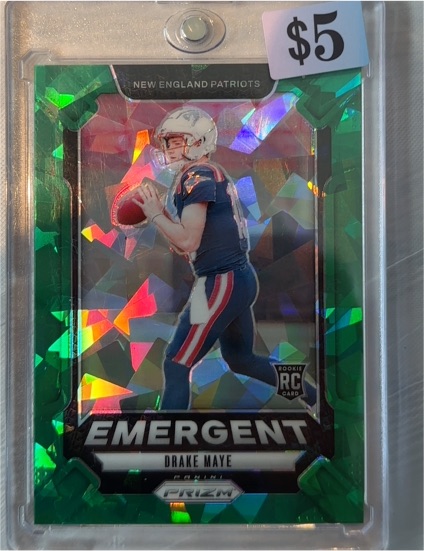 2024 Panini Prizm #4 Drake Maye Emergent Green Ice — front