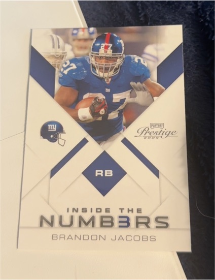 2009 Playoff Prestige Inside The Numbers #2 Brandon Jacobs — front