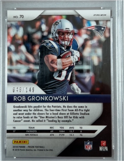 2018 Panini Prizm #70 Rob Gronkowski — front