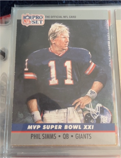 1990 Pro Set #21 Phil Simms MVP Super Bowl XXI — front