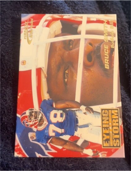 1996 Pinnacle Action Packed #118 Bruce Smith Eyeing The Storm — front