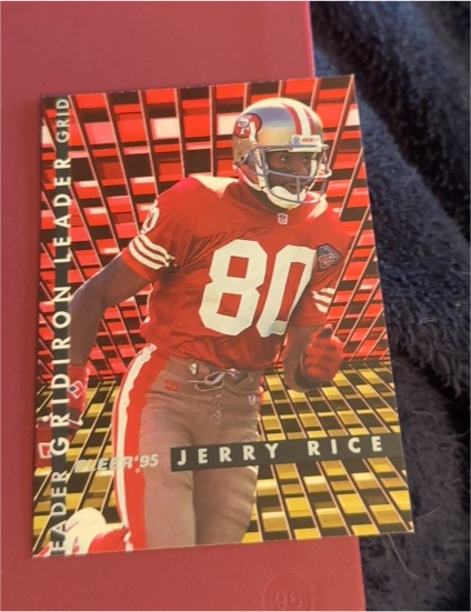 1995 Fleer Gridiron Leader #4 Jerry Rice — front