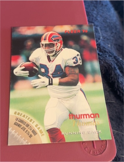 1996 Fleer #18 Thurman Thomas Greatest Game — front