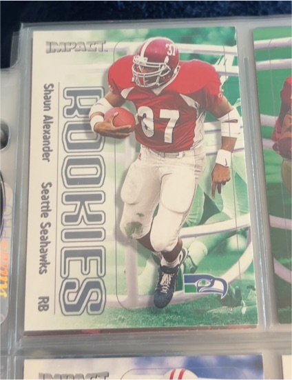 2000 SkyBox Impact #173 Shaun Alexander Rookie Card — front