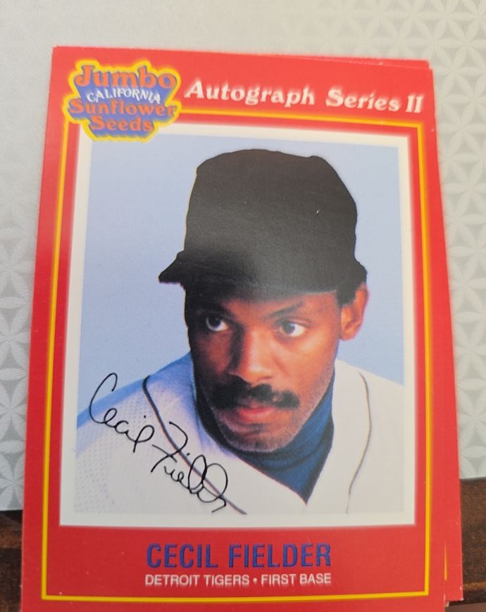 1991 Jumbo California Sunflower Seeds #8 Cecil Fielder — front