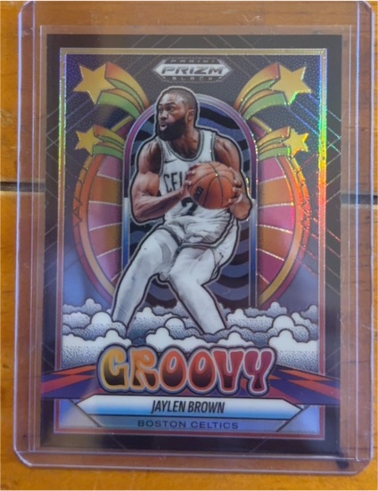2024-25 Panini Prizm Black Groovy Jaylen Brown — front